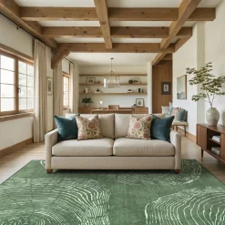 5x7/8x10 Abstract Machine Washable Area Rug, Soft Boho Minimalist Non-Slip Low Pile Carpet, Oeko-Tex Certified