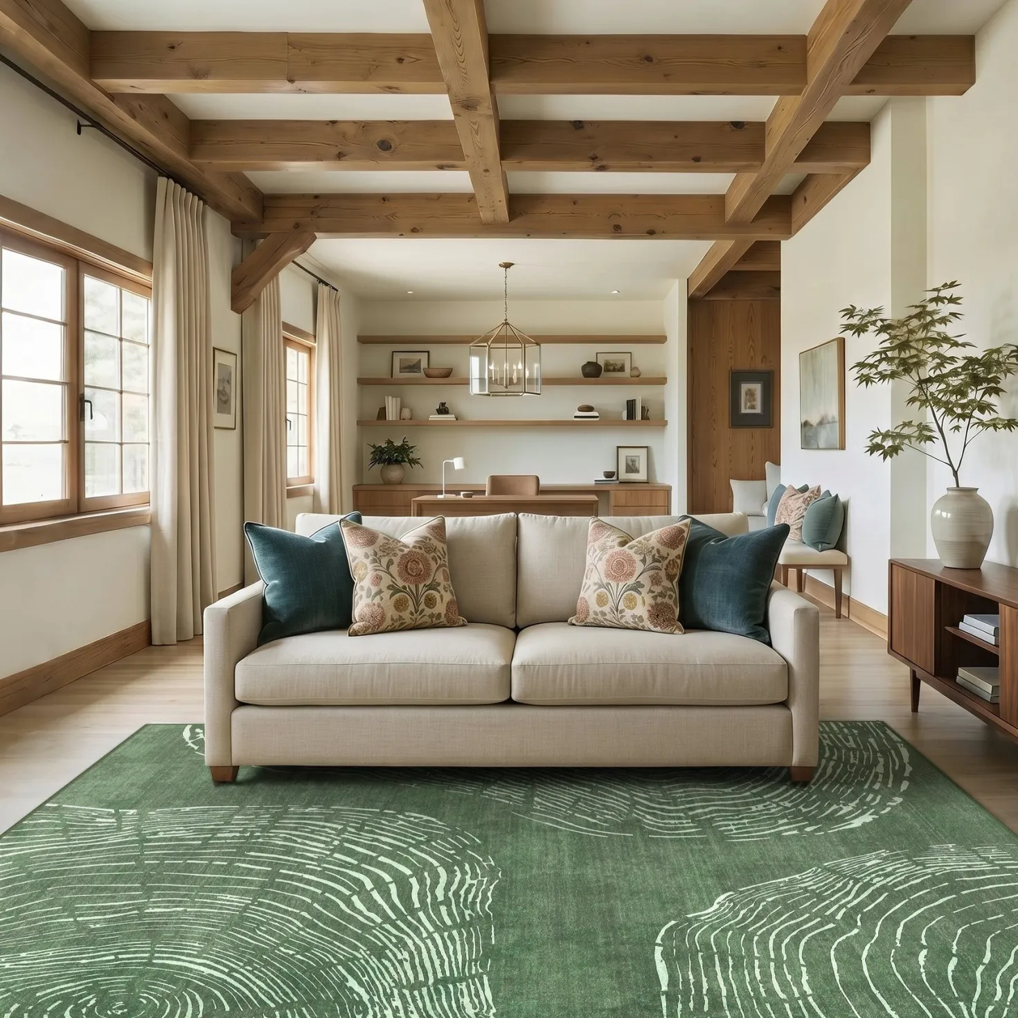 5x7/8x10 Abstract Machine Washable Area Rug, Soft Boho Minimalist Non-Slip Low Pile Carpet, Oeko-Tex Certified