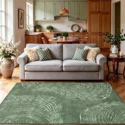 5x7/8x10 Abstract Machine Washable Area Rug, Soft Boho Minimalist Non-Slip Low Pile Carpet, Oeko-Tex Certified