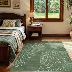 5x7/8x10 Abstract Machine Washable Area Rug, Soft Boho Minimalist Non-Slip Low Pile Carpet, Oeko-Tex Certified