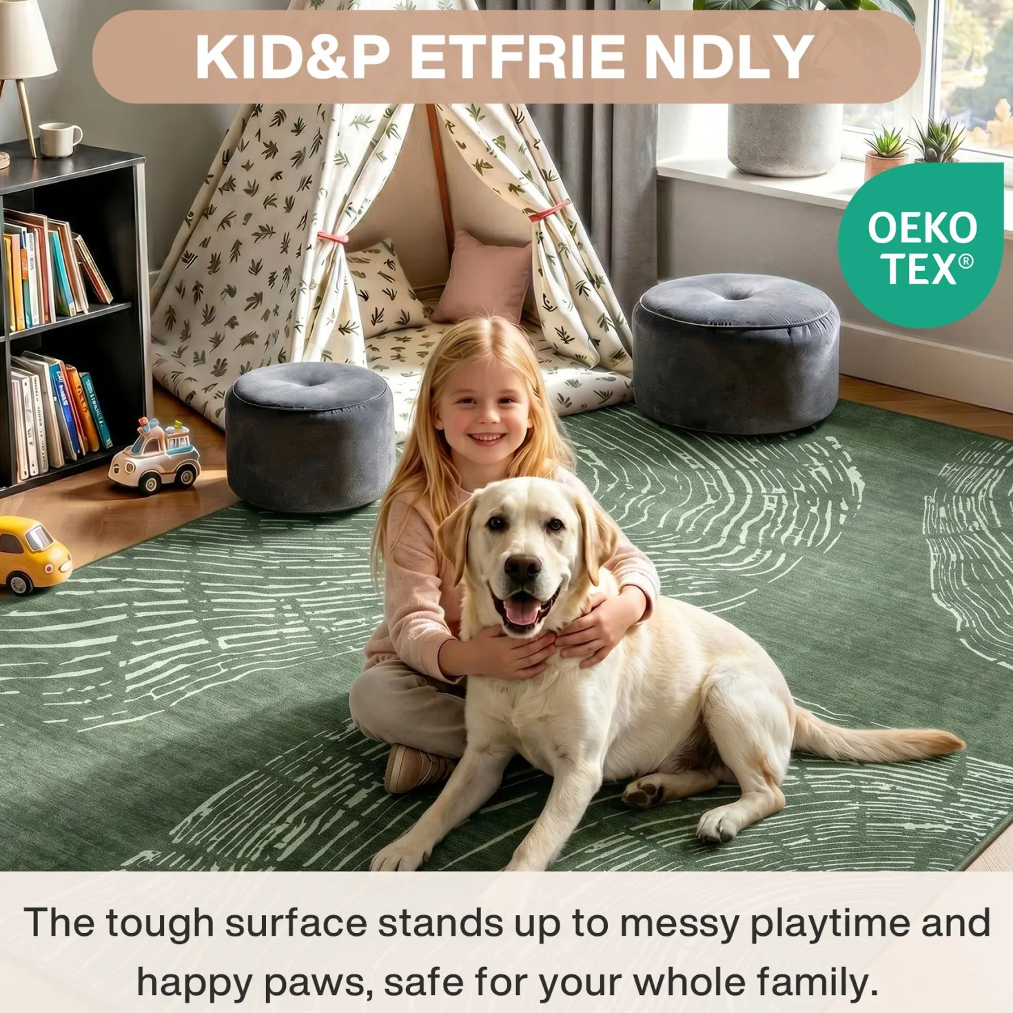 5x7/8x10 Abstract Machine Washable Area Rug, Soft Boho Minimalist Non-Slip Low Pile Carpet, Oeko-Tex Certified