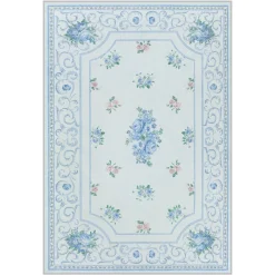 5x7/8x10 Boho Floral Area Rug, Vintage Soft Washable Low Pile Nursery Living Room Carpet, Oeko-Tex Certified