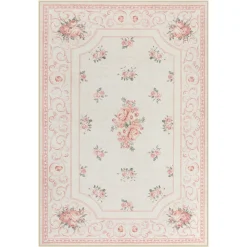 5x7/8x10 Boho Floral Area Rug, Vintage Soft Washable Low Pile Nursery Living Room Carpet, Oeko-Tex Certified