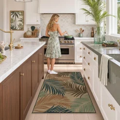 3x5/5x7 Easy Jute Washable Indoor Outdoor Patio Rug, Boho Coastal Non-Slip Living Room Area Carpet for Entryway Porch, Oeko-Tex Certified