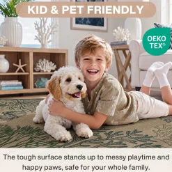 3x5/5x7 Easy Jute Washable Indoor Outdoor Patio Rug, Boho Coastal Non-Slip Living Room Area Carpet for Entryway Porch, Oeko-Tex Certified