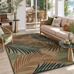 3x5/5x7 Easy Jute Washable Indoor Outdoor Patio Rug, Boho Coastal Non-Slip Living Room Area Carpet for Entryway Porch, Oeko-Tex Certified