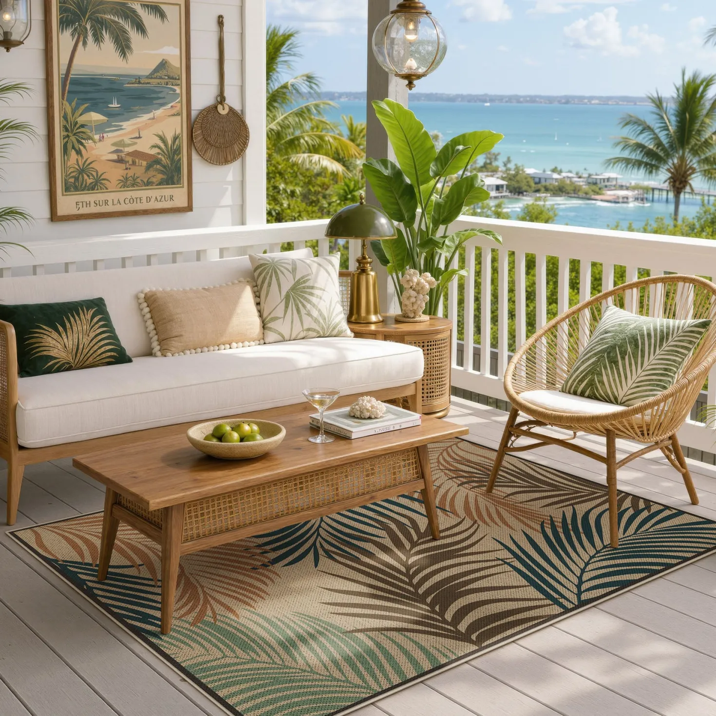 3x5/5x7 Easy Jute Washable Indoor Outdoor Patio Rug, Boho Coastal Non-Slip Living Room Area Carpet for Entryway Porch, Oeko-Tex Certified