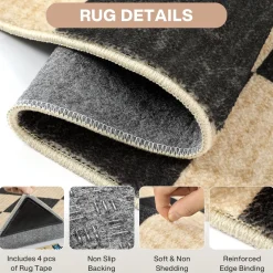 5x7/8x10 Large Geometric Area Rugs, Soft Washable Rug for Bedroom Non-Slip