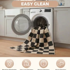 5x7/8x10 Large Geometric Area Rugs, Soft Washable Rug for Bedroom Non-Slip