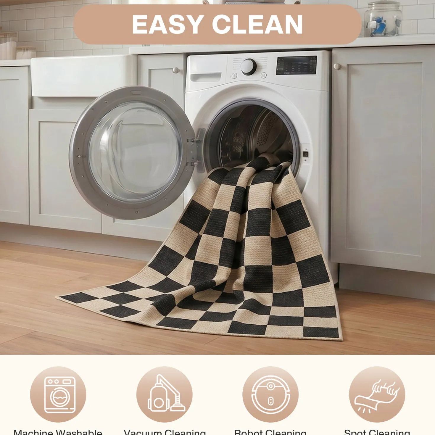 5x7/8x10 Large Geometric Area Rugs, Soft Washable Rug for Bedroom Non-Slip
