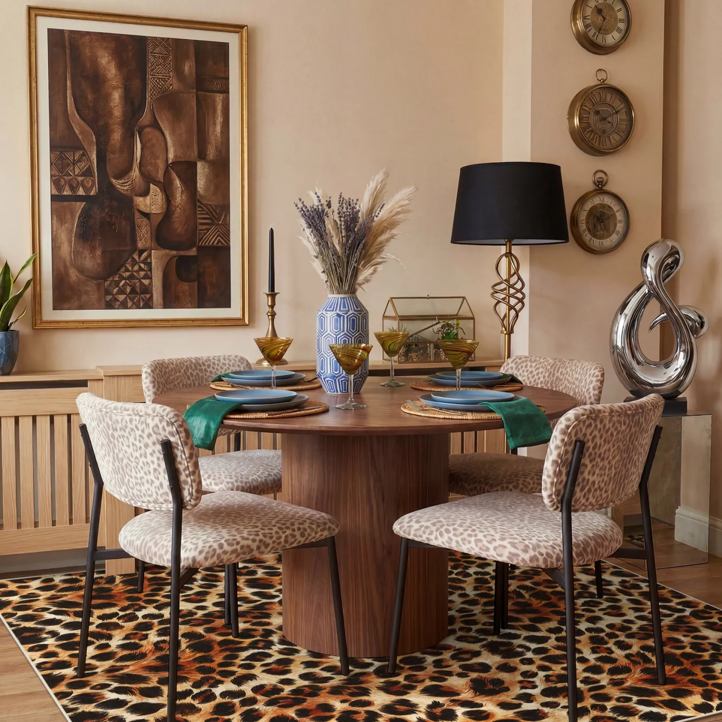 5x7/8x10 Leopard Print Area Rug, Animal Soft Carpet Machine Washable Cheetah Rug for Living Room, Oeko-Tex Certified