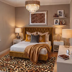 5x7/8x10 Leopard Print Area Rug, Animal Soft Carpet Machine Washable Cheetah Rug for Living Room, Oeko-Tex Certified