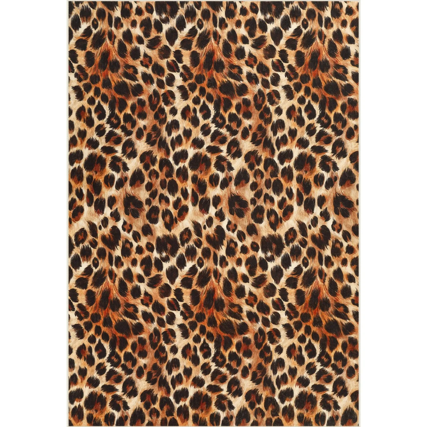 5x7/8x10 Leopard Print Area Rug, Animal Soft Carpet Machine Washable Cheetah Rug for Living Room, Oeko-Tex Certified