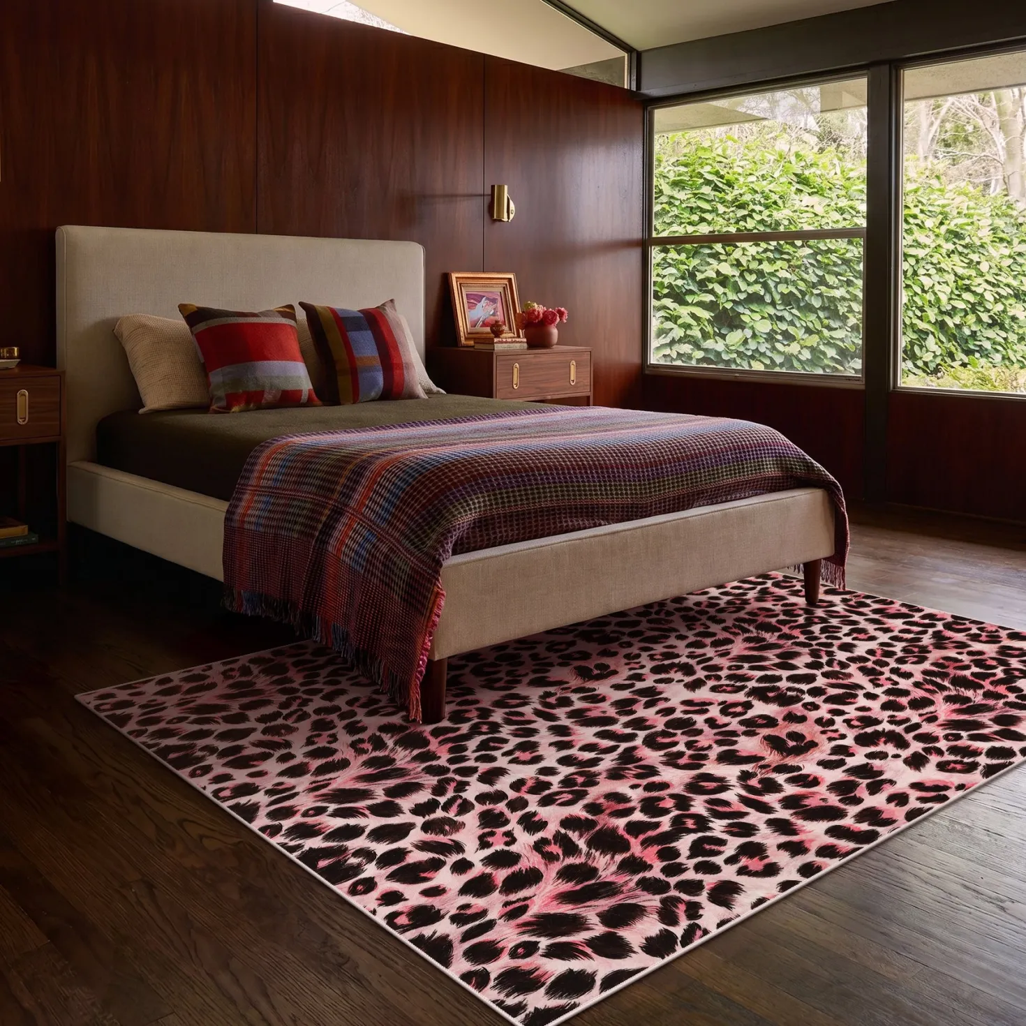 5x7/8x10 Leopard Print Area Rug, Animal Soft Carpet Machine Washable Cheetah Rug for Living Room, Oeko-Tex Certified