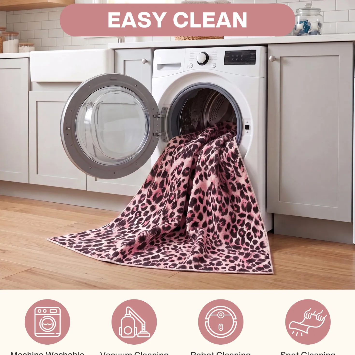 5x7/8x10 Leopard Print Area Rug, Animal Soft Carpet Machine Washable Cheetah Rug for Living Room, Oeko-Tex Certified
