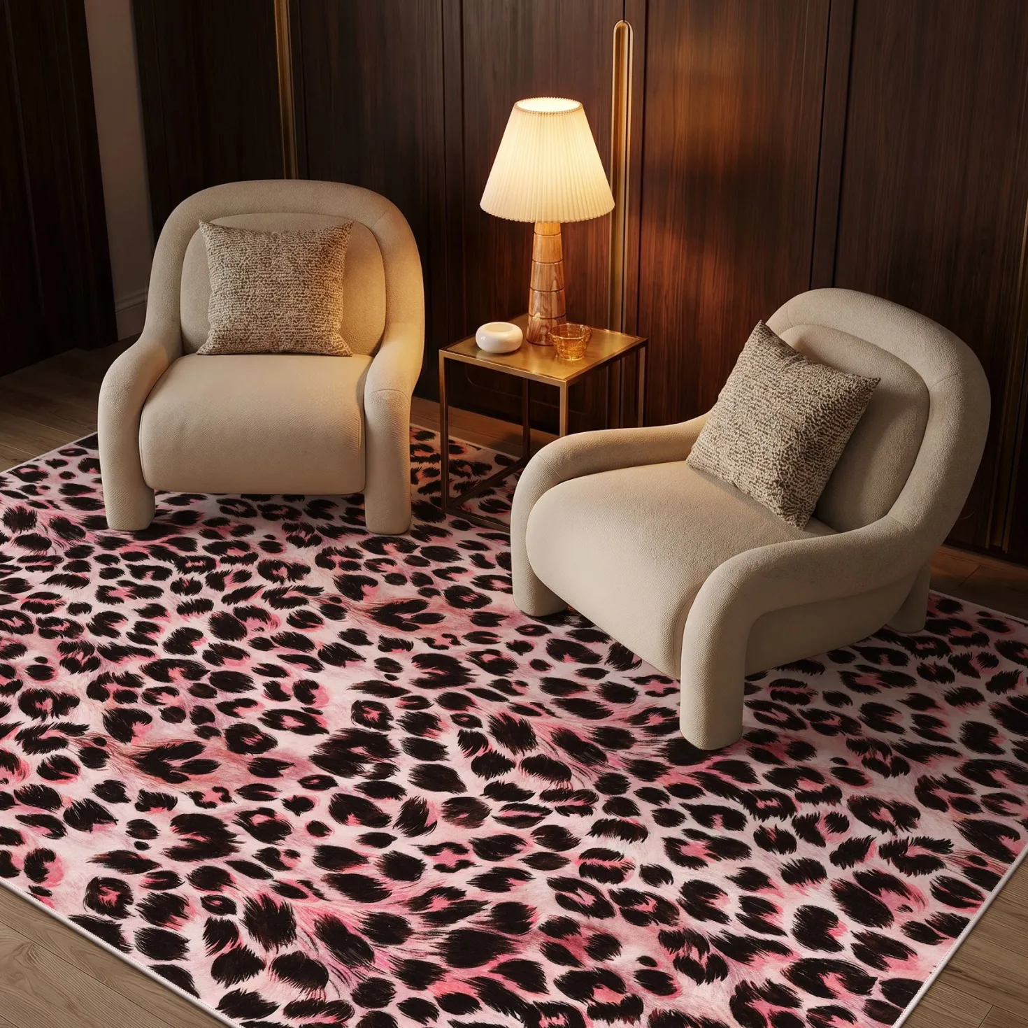 5x7/8x10 Leopard Print Area Rug, Animal Soft Carpet Machine Washable Cheetah Rug for Living Room, Oeko-Tex Certified