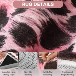 5x7/8x10 Leopard Print Area Rug, Animal Soft Carpet Machine Washable Cheetah Rug for Living Room, Oeko-Tex Certified