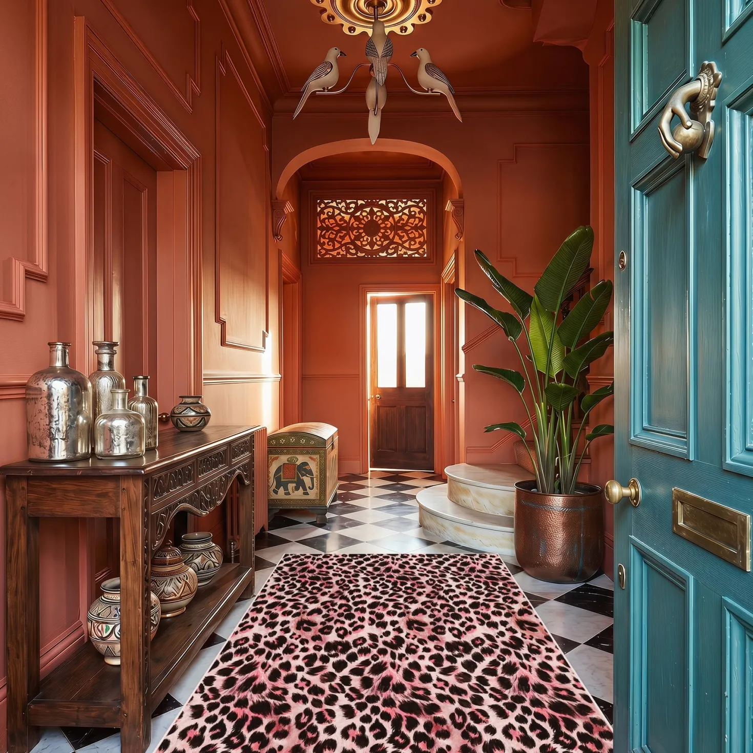 5x7/8x10 Leopard Print Area Rug, Animal Soft Carpet Machine Washable Cheetah Rug for Living Room, Oeko-Tex Certified