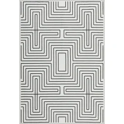 5x7/8x10 Machine Washable Area Rug, Modern Geometric Non-Slip Low Pile Indoor Carpet for Living Room, Oeko-Tex Certified
