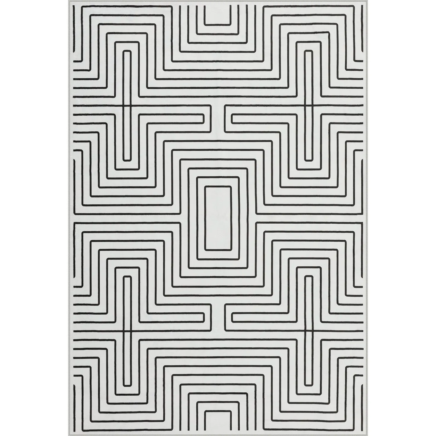 5x7/8x10 Machine Washable Area Rug, Modern Geometric Non-Slip Low Pile Indoor Carpet for Living Room, Oeko-Tex Certified