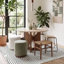 5x7/8x10 Machine Washable Area Rug, Modern Geometric Non-Slip Low Pile Indoor Carpet for Living Room, Oeko-Tex Certified
