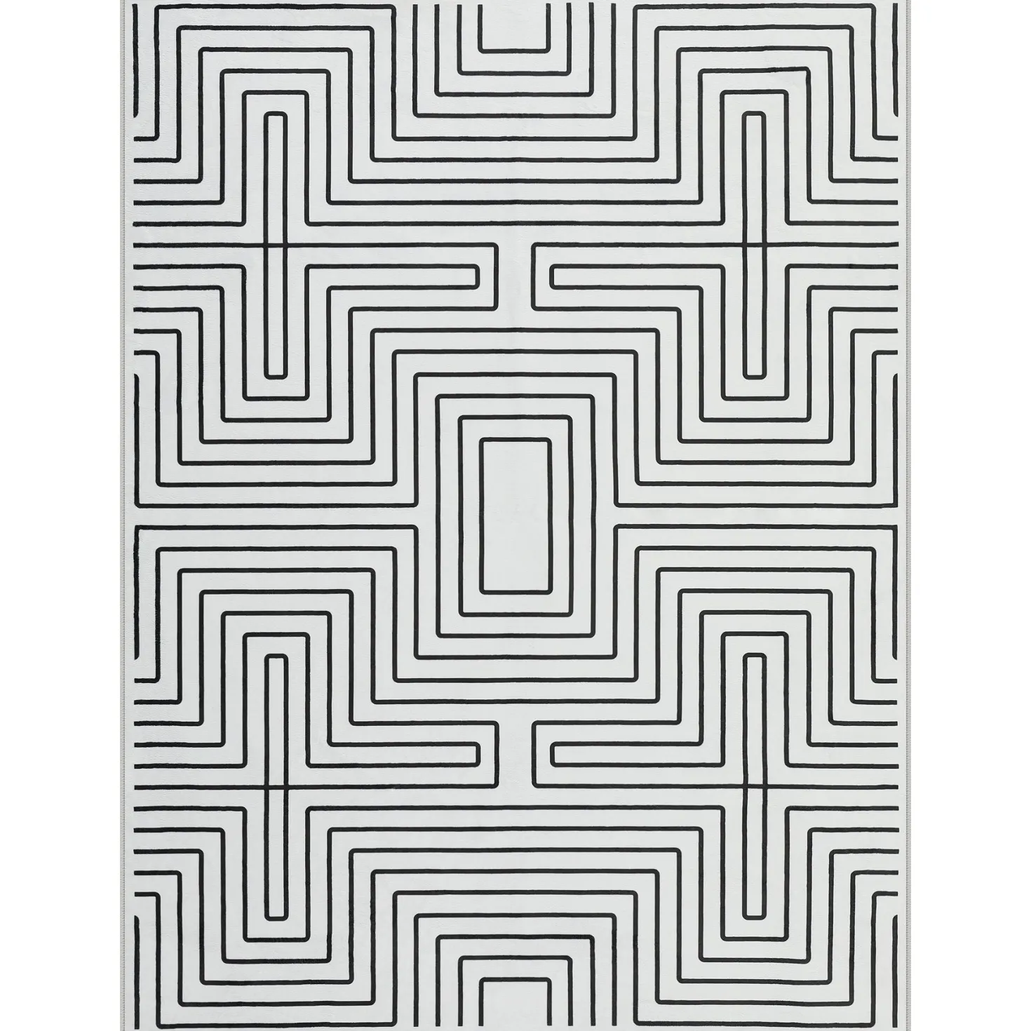 5x7/8x10 Machine Washable Area Rug, Modern Geometric Non-Slip Low Pile Indoor Carpet for Living Room, Oeko-Tex Certified