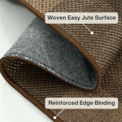 3x5/5x7 Plaid Easy Jute Washable Area Rug, Farmhouse Non-Slip Indoor Carpet for Porch Living Bedroom, Oeko-Tex Certified