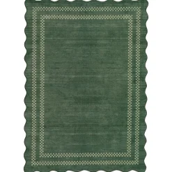 5x7/8x10 Scalloped Washable Area Rugs, Soft Geometric Non-Slip Indoor Rug for Living Room Bedroom, Oeko-Tex Certified