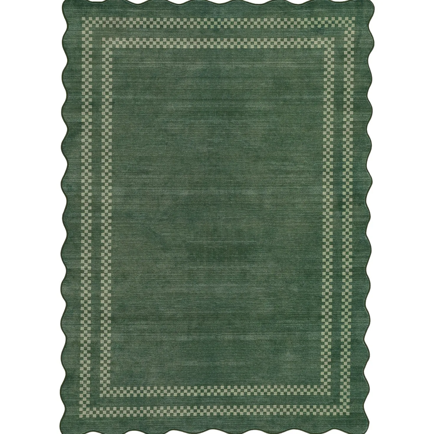 5x7/8x10 Scalloped Washable Area Rugs, Soft Geometric Non-Slip Indoor Rug for Living Room Bedroom, Oeko-Tex Certified