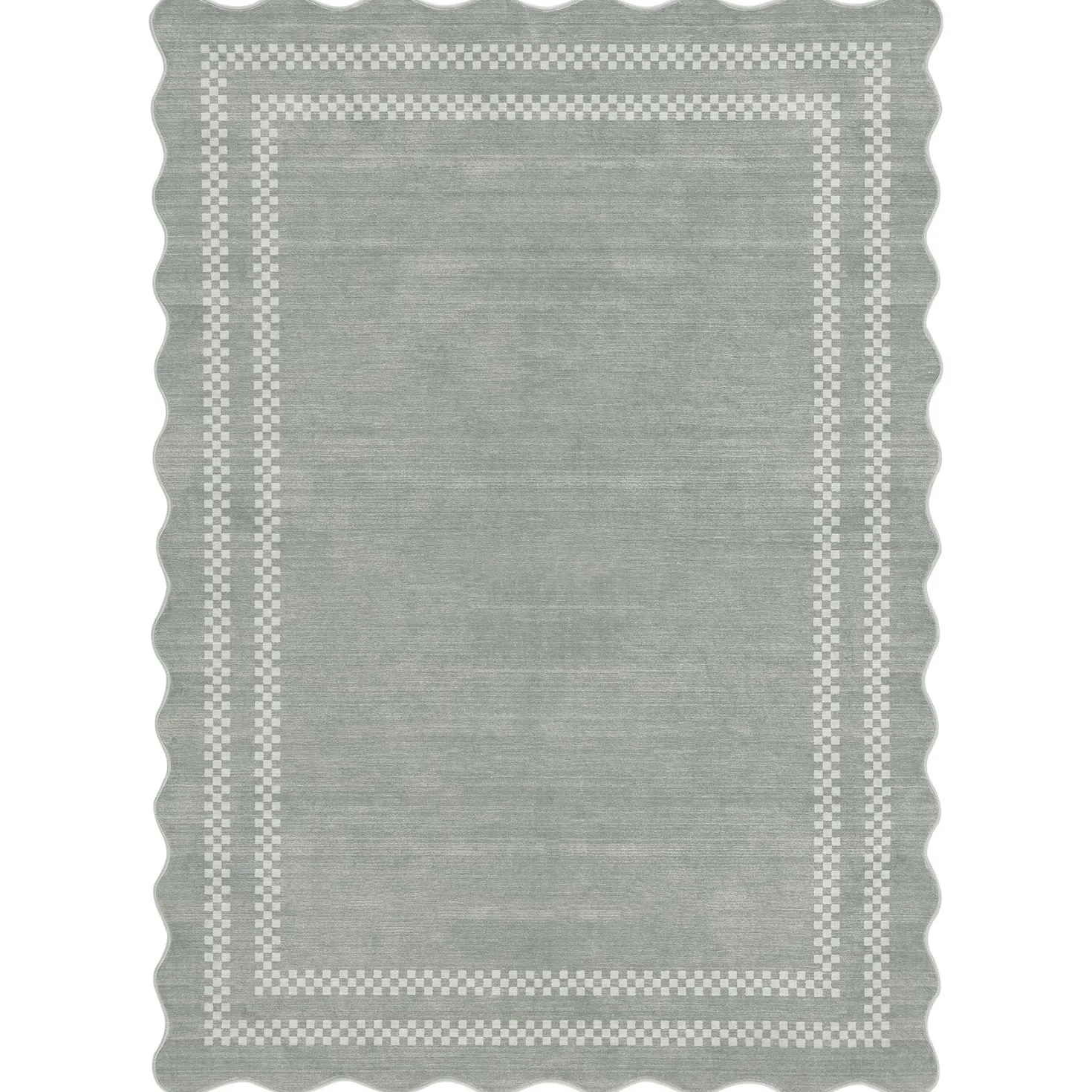 5x7/8x10 Scalloped Washable Area Rugs, Soft Geometric Non-Slip Indoor Rug for Living Room Bedroom, Oeko-Tex Certified
