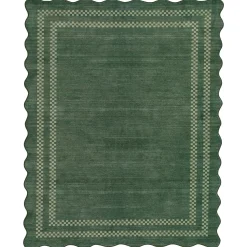 5x7/8x10 Scalloped Washable Area Rugs, Soft Geometric Non-Slip Indoor Rug for Living Room Bedroom, Oeko-Tex Certified