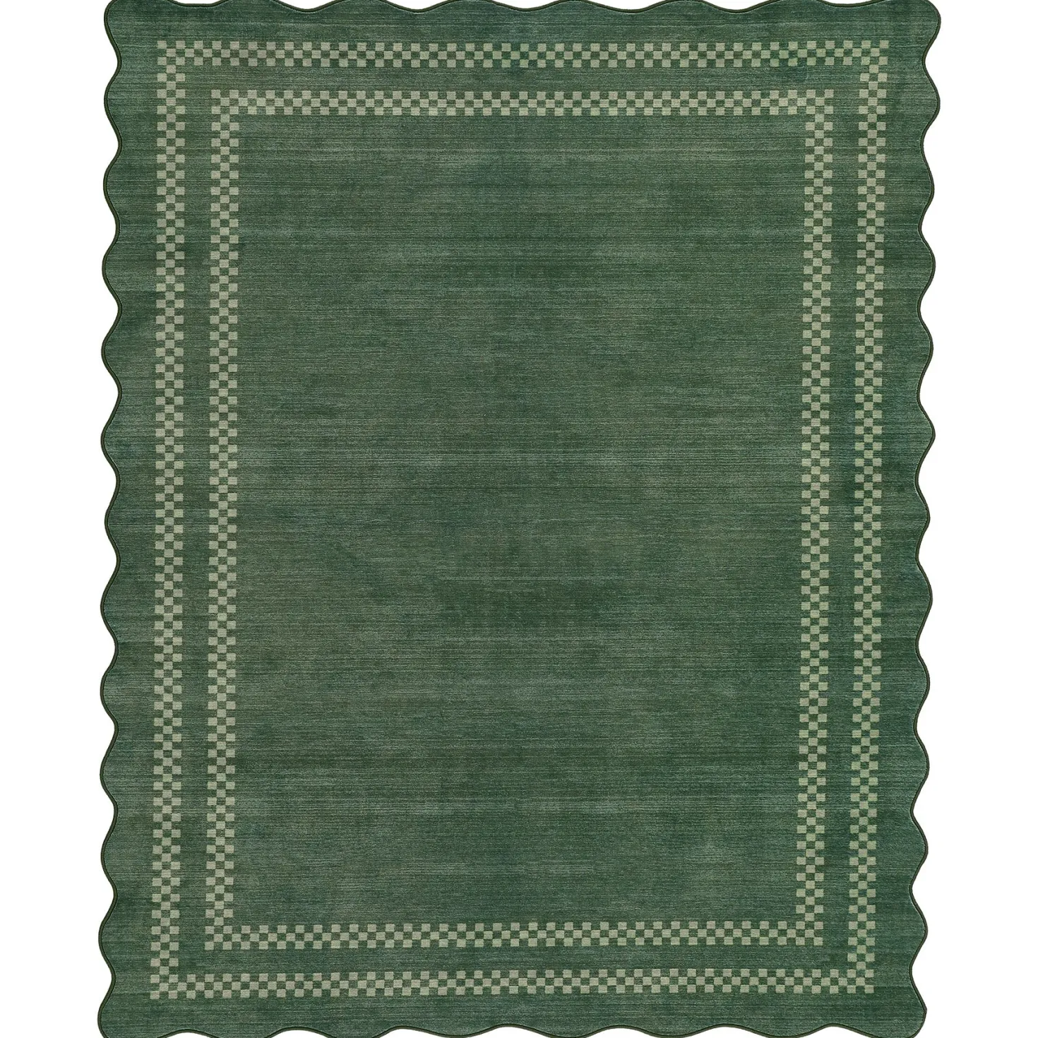 5x7/8x10 Scalloped Washable Area Rugs, Soft Geometric Non-Slip Indoor Rug for Living Room Bedroom, Oeko-Tex Certified