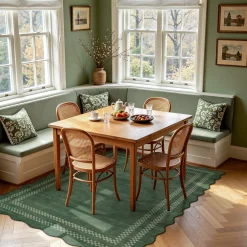 5x7/8x10 Scalloped Washable Area Rugs, Soft Geometric Non-Slip Indoor Rug for Living Room Bedroom, Oeko-Tex Certified