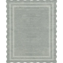 5x7/8x10 Scalloped Washable Area Rugs, Soft Geometric Non-Slip Indoor Rug for Living Room Bedroom, Oeko-Tex Certified