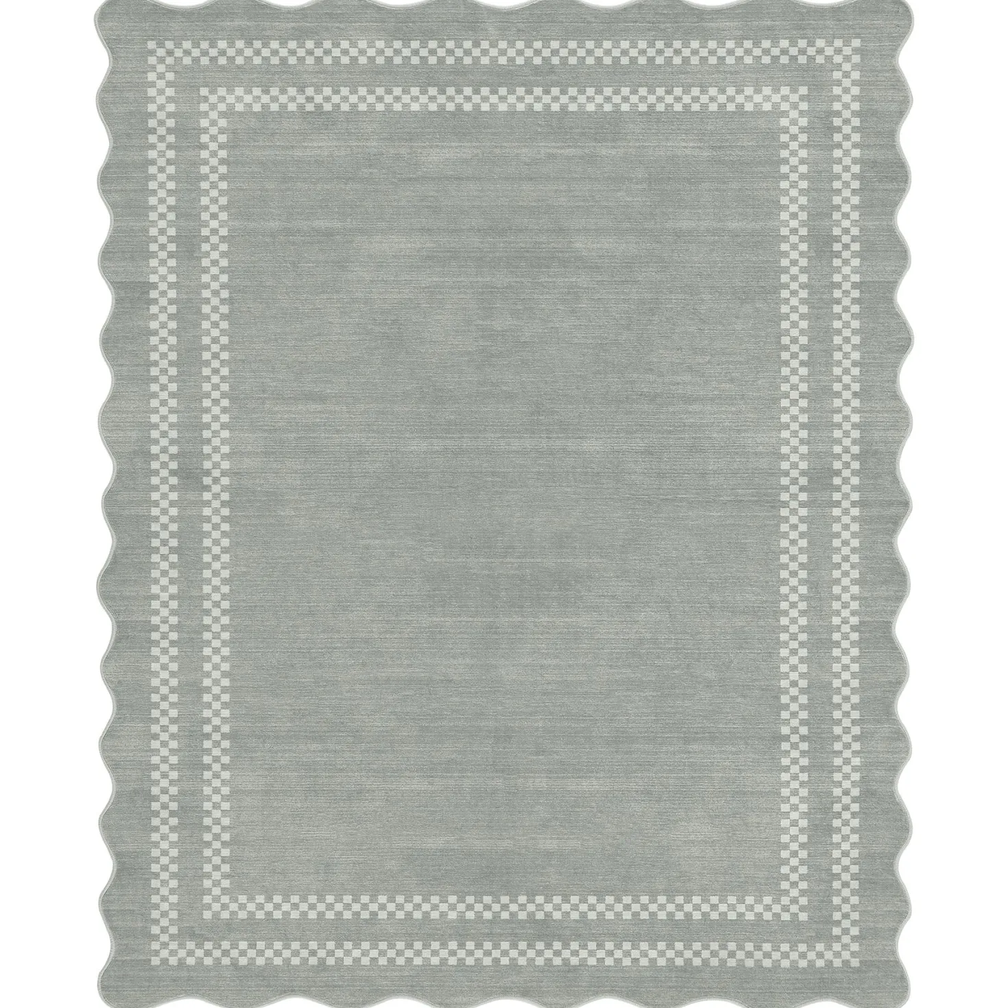 5x7/8x10 Scalloped Washable Area Rugs, Soft Geometric Non-Slip Indoor Rug for Living Room Bedroom, Oeko-Tex Certified