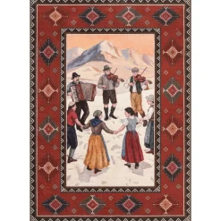 3x5/5x7 Southwestern Rust Red Rugs, Boho Tribal Washable Area Rug for Entryway, Soft Non-Slip Low Pile Indoor Carpet, Oeko-Tex Certified