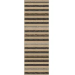 2.5x8/3x5 Striped Easy Jute Area Rug, Outdoor Hallway Runner Rug Non-Skid Washable Indoor Carpet for Entryway Porch, Oeko-Tex Certified
