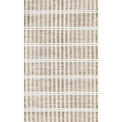 3x5/5x7 Ultra Thin Washable Area Rugs, Modern Non-Slip Striped Farmhouse Soft Indoor Carpet for Bedside Living Room, Oeko-Tex Certified