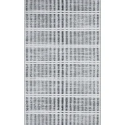 3x5/5x7 Ultra Thin Washable Area Rugs, Modern Non-Slip Striped Farmhouse Soft Indoor Carpet for Bedside Living Room, Oeko-Tex Certified