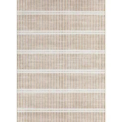 3x5/5x7 Ultra Thin Washable Area Rugs, Modern Non-Slip Striped Farmhouse Soft Indoor Carpet for Bedside Living Room, Oeko-Tex Certified