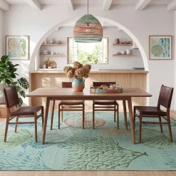 2x6/5x7/8x10 Boho Coastal Area Rug, Washable Non Slip Animal Indoor Carpet for Living room Bedroom, Oeko-Tex Certified