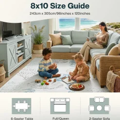 2x6/5x7/8x10 Boho Coastal Area Rug, Washable Non Slip Animal Indoor Carpet for Living room Bedroom, Oeko-Tex Certified