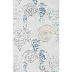 2x6/5x7/8x10 Boho Coastal Area Rug, Washable Non Slip Animal Indoor Carpet for Living room Bedroom, Oeko-Tex Certified