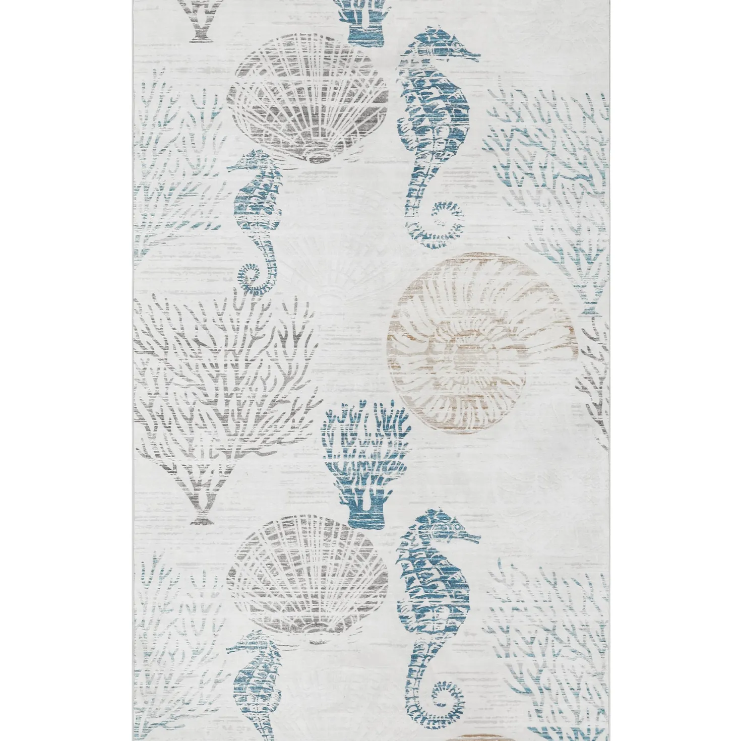 2x6/5x7/8x10 Boho Coastal Area Rug, Washable Non Slip Animal Indoor Carpet for Living room Bedroom, Oeko-Tex Certified