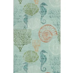 2x6/5x7/8x10 Boho Coastal Area Rug, Washable Non Slip Animal Indoor Carpet for Living room Bedroom, Oeko-Tex Certified