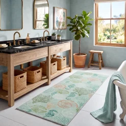 2x6/5x7/8x10 Boho Coastal Area Rug, Washable Non Slip Animal Indoor Carpet for Living room Bedroom, Oeko-Tex Certified