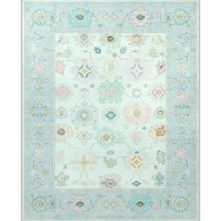 5x7/8x10/9x12 Boho Oushak Area Rug, Colorful Washable Non-Slip Indoor Carpet Oriental Floral, Oeko-Tex Certified