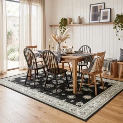 5x7/8x10/9x12 Boho Washable Area Rug, Farmhouse Vintage Ultra Thin Indoor Non-Slip Carpet for Living Room, Oeko-Tex Certified