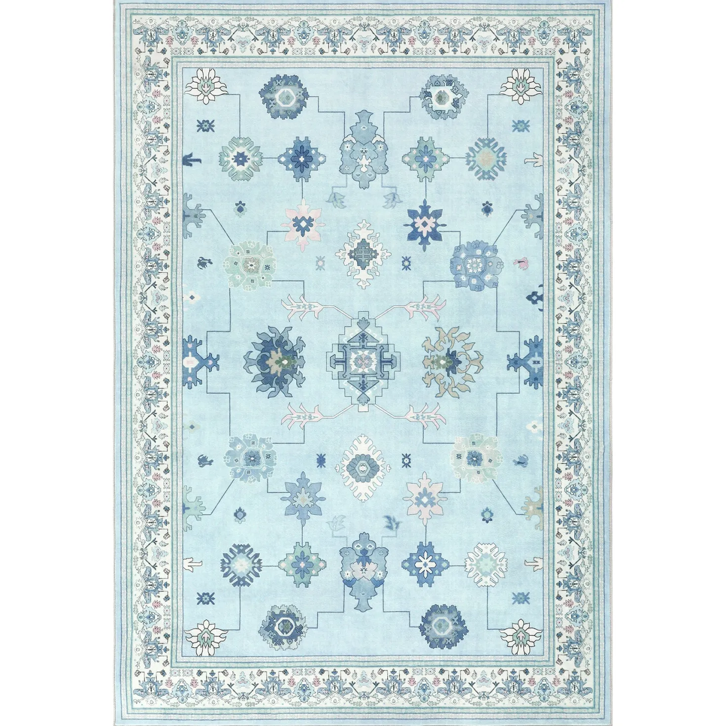 5x7/8x10/9x12 Boho Washable Area Rug, Farmhouse Vintage Ultra Thin Indoor Non-Slip Carpet for Living Room, Oeko-Tex Certified