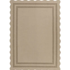 2x6/3x5/5x7 Scalloped Easy Jute Area Rugs, Tan/Checkered Washable Hallway Runner Non Slip Carpet, Oeko-Tex Certified